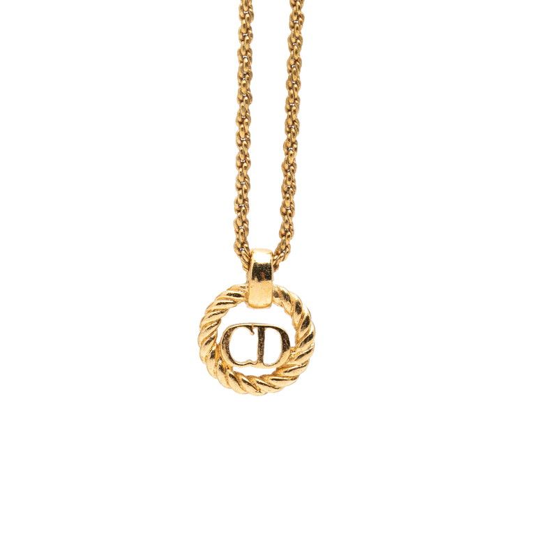 ディオール CDロゴ ペンダント ネックレス ゴールド メッキ レディース Dior【1-0269317】