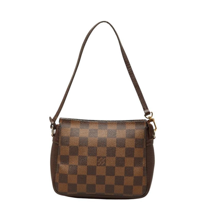 ルイ ヴィトン ダミエ トゥルース メイクアップ アクセサリーポーチ ハンドバッグ N51982 ブラウン PVC レザー レディース LOUIS VUITTON【1-0270166】