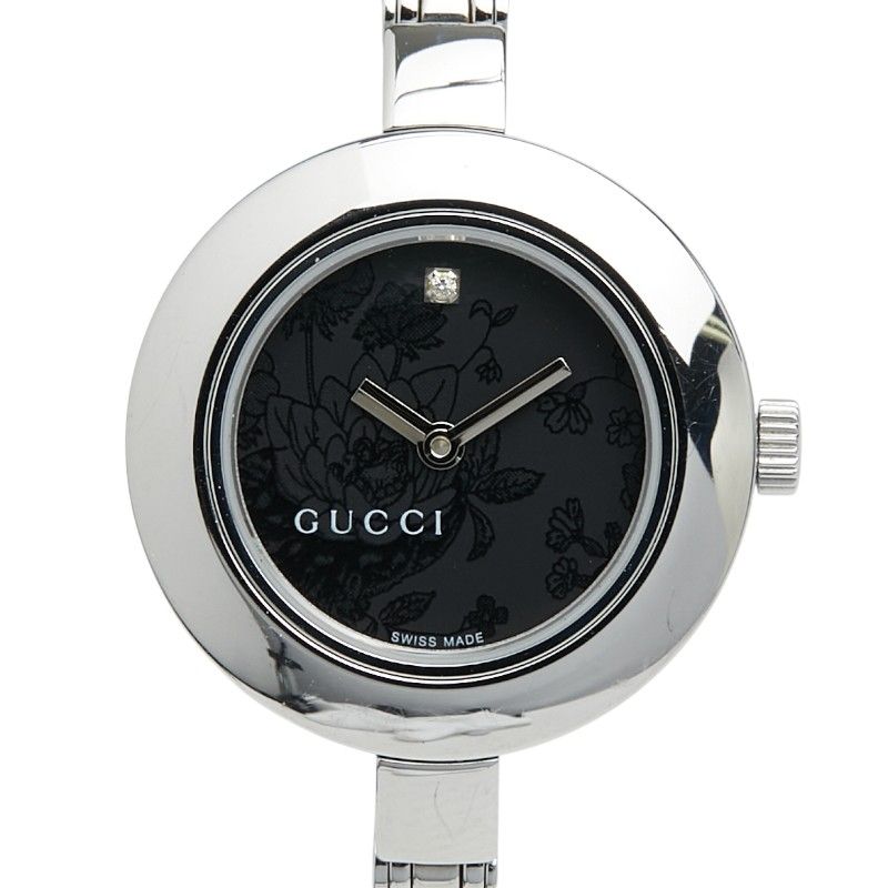 グッチ Gサークル 腕時計 バングルウォッチ ステンレススチール ダイヤモンド レディース GUCCI【1-0271190】