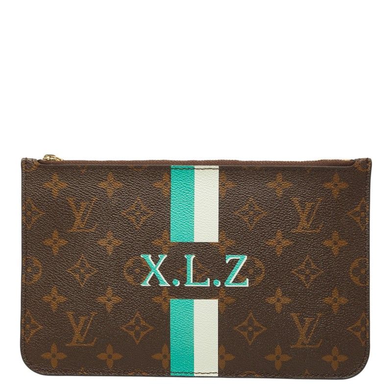 ルイ ヴィトン モノグラム ネヴァーフル付属品 ポーチ ミニクラッチバッグ ブラウン PVC レザー レディース LOUIS VUITTON【1-0271229】