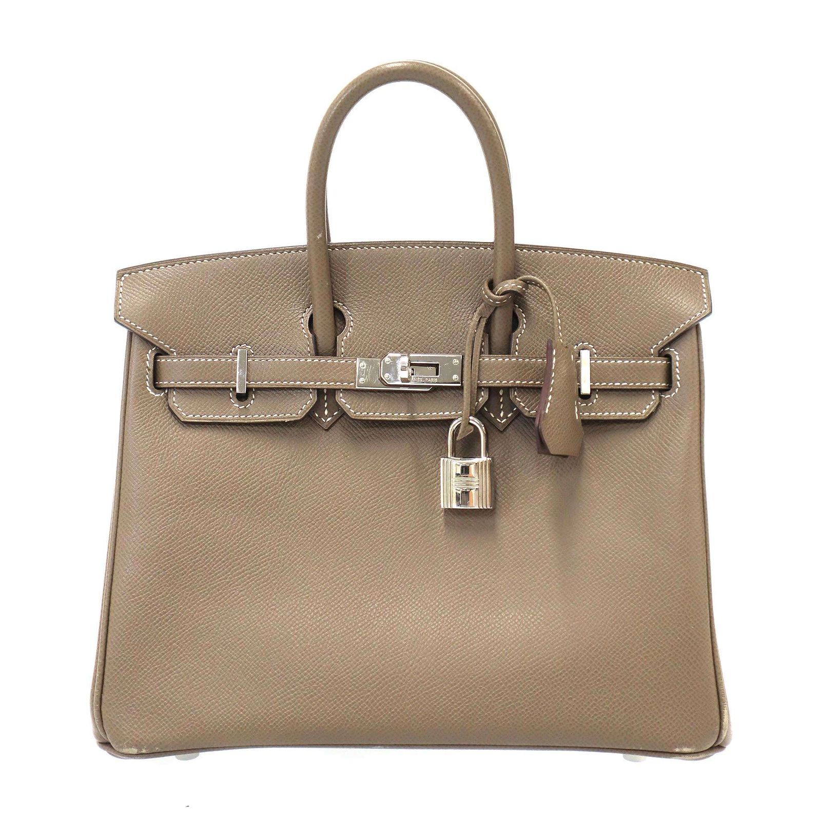 HERMES エルメス 2012 Birkin Bag 25 バーキン エトゥープ エプソン ハンドバッグ ベージュ