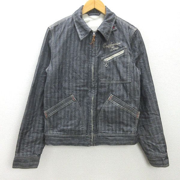 K■カリフォルニアライン/CALIFORNIA LINE チェーンステッチ デニムジャケット【38】灰色/MENS■51【中古】
