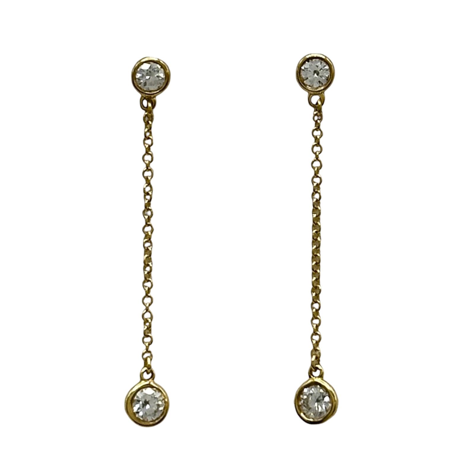 ティファニー TIFFANY＆CO バイザヤードピアス ゴールド Au750 ダイヤモンド ジュエリー