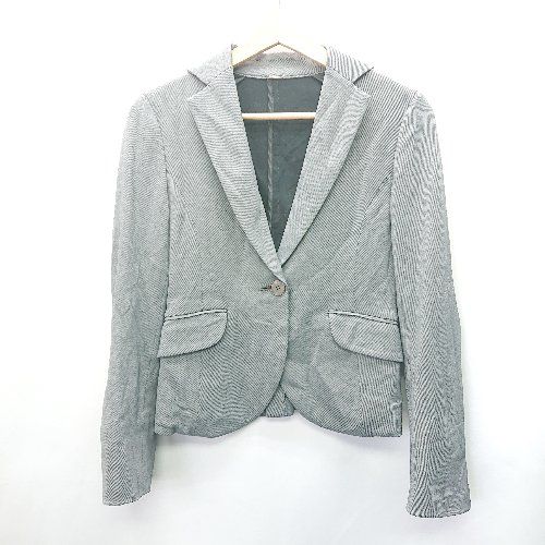 ◇ INED イネド 長袖 ジャケット サイズ7 グレー レディース E 【1407180040496】
