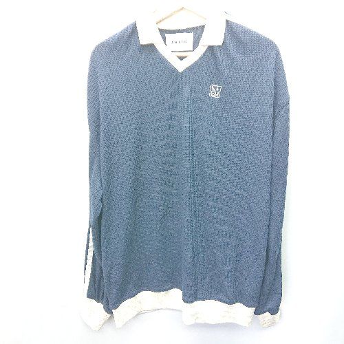 ◇ nemne store ネンネストア 長袖 ニットシャツ サイズM ネイビー系 レディース E 【1407180041066】