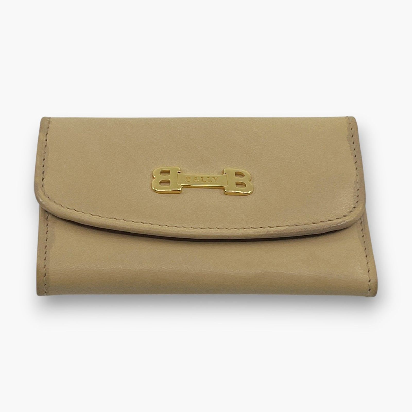 【超希少スイス製美品】BALLY バリー レザー 大容量　本革 ベージュ 美品】BALLY バリー キーケース 6連 レザー ベージュ イタリア製