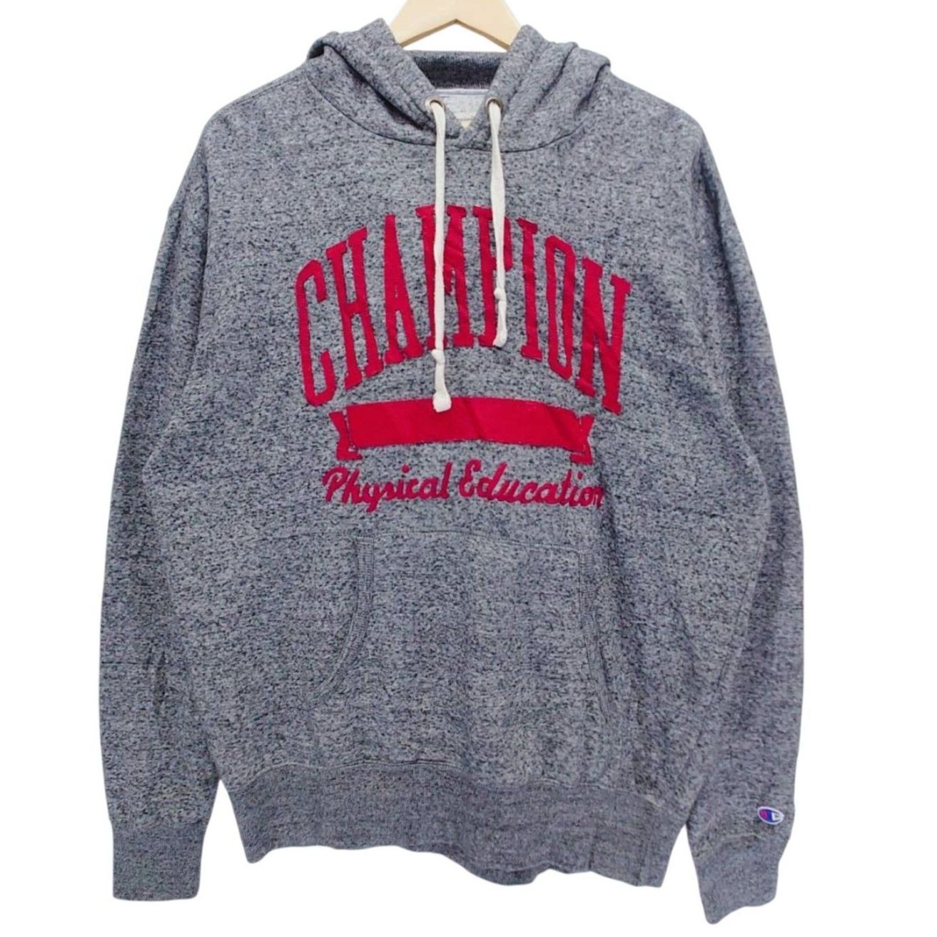Champion チャンピオン Lサイズ 刺繍ロゴ プルオーバーパーカー 霜降り 