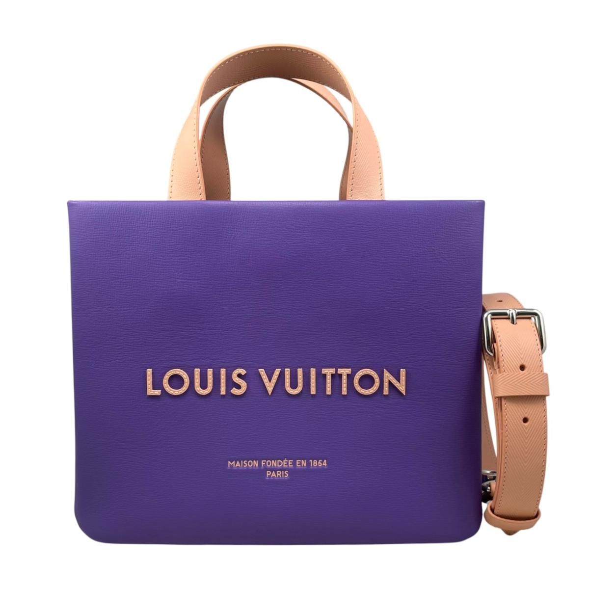 ルイヴィトン トートバッグ ショルダーバッグ ショッパー･トート MINI M27969 カウハイドレザー パープル ピンク LOUIS VUITTON