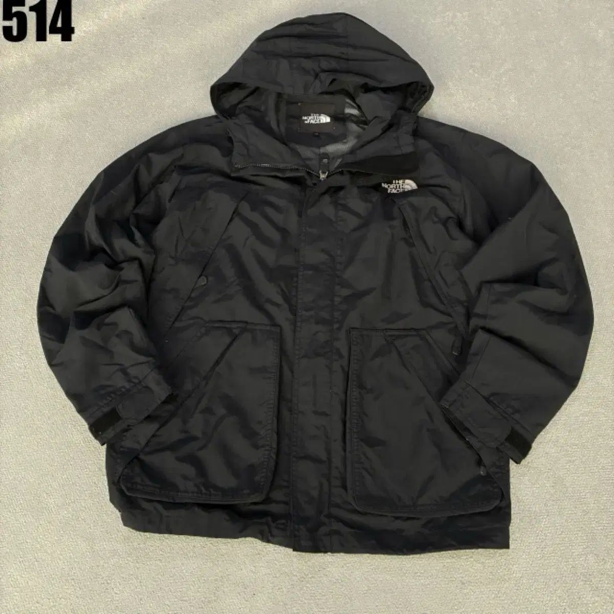 THE NORTH FACE ザノースフェイス ブラック フード ウィンドブレーカー ジャケット