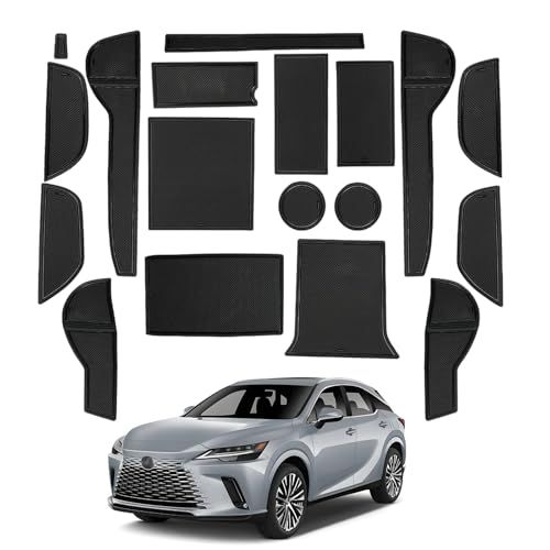 レクサス RX 5代目 専用 インテリアラバーマット ノンスリップマット RX350h RX450h＋ RX500h ドアポケットマット 滑り止め キズ防止 騒音防止 レクサスrx アクセサリー カスタムパーツ 18枚 セット（ブラック）kk 21bab372