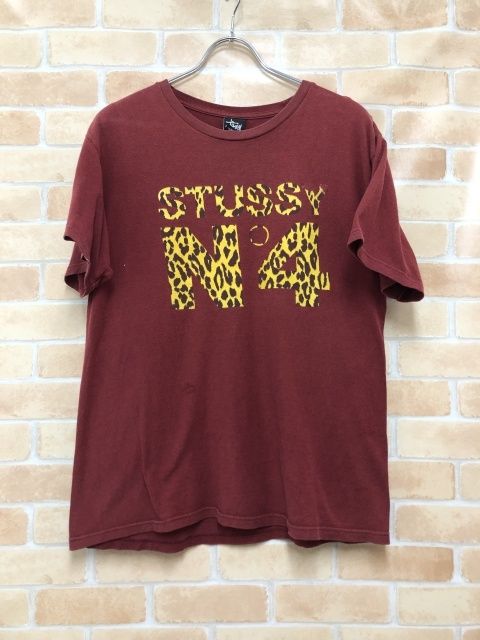 【中古】 STUSSY ステューシー N4 レオパード Tシャツ レッド系 M 111449359