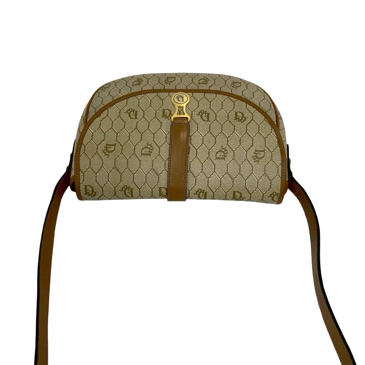 極 美品 Christian Dior ディオール ヴィンテージ ロゴ 金具 ハニカム 
