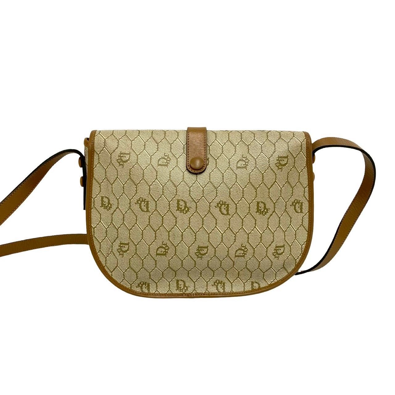 極 美品 Christian Dior ディオール ヴィンテージ ロゴ 金具 ハニカム 