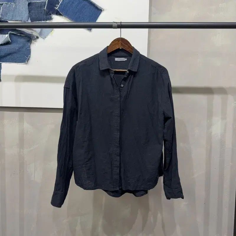 Calvin Klein CK レディース カジュアル リネン ブラック ブラウス シャツ