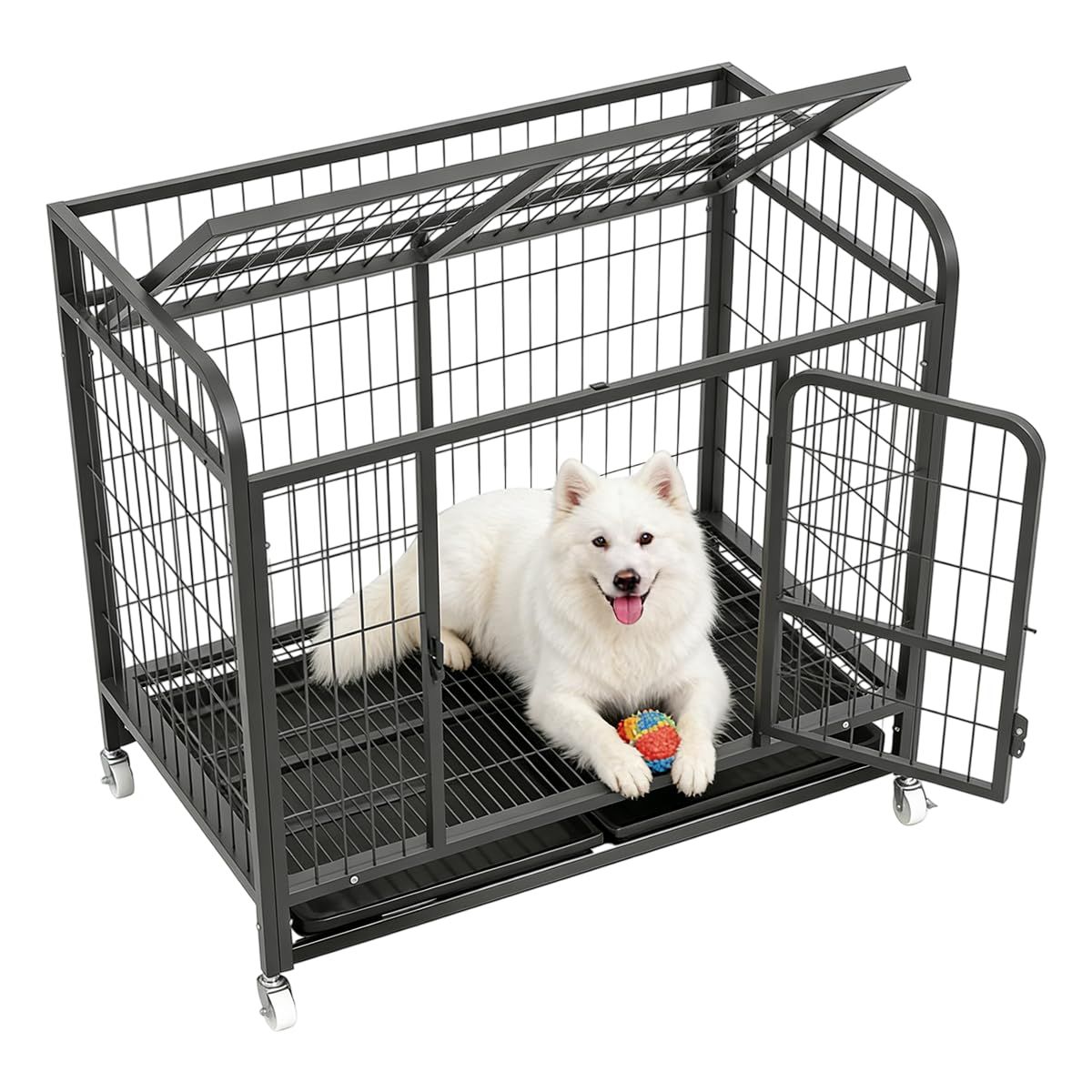 ケージTUIYIDUO 犬のケージ ペットケージ 屋根付き 犬 サークル 錆防止