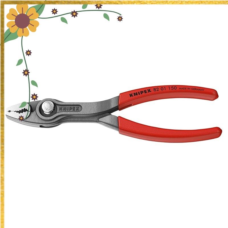 クニペックス KNIPEX ツイングリップ スリップジョイントプライヤー 開口幅調整可能 ネジ外し 摩耗したボルト ナットなどあらゆるものをしかっかり掴める プラスチックコーティングハンドル 150mm 8201-150 0