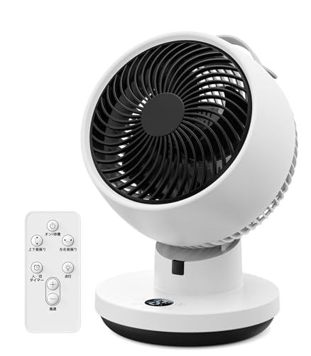 サーキュレーター DCモーター 静音 【2026 先行発売モデル＆省エネ】扇風機 兼用 360度首振り 強力送風 6段階風量調節 小型 リモコン付き タイマー機能 6-30畳対応 換気/空気循環/部屋干し 梅雨除湿 衣類乾燥 冷房/暖房 組み 75ac3fbe