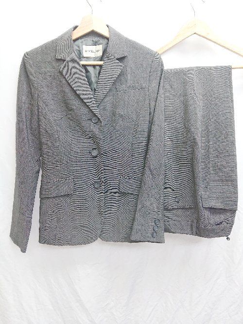 ◇ MISCELLANY ミスレイニー シングル ジャケット パンツ スーツ サイズ38 ダークグレー系 レディース P 【1407260034261】