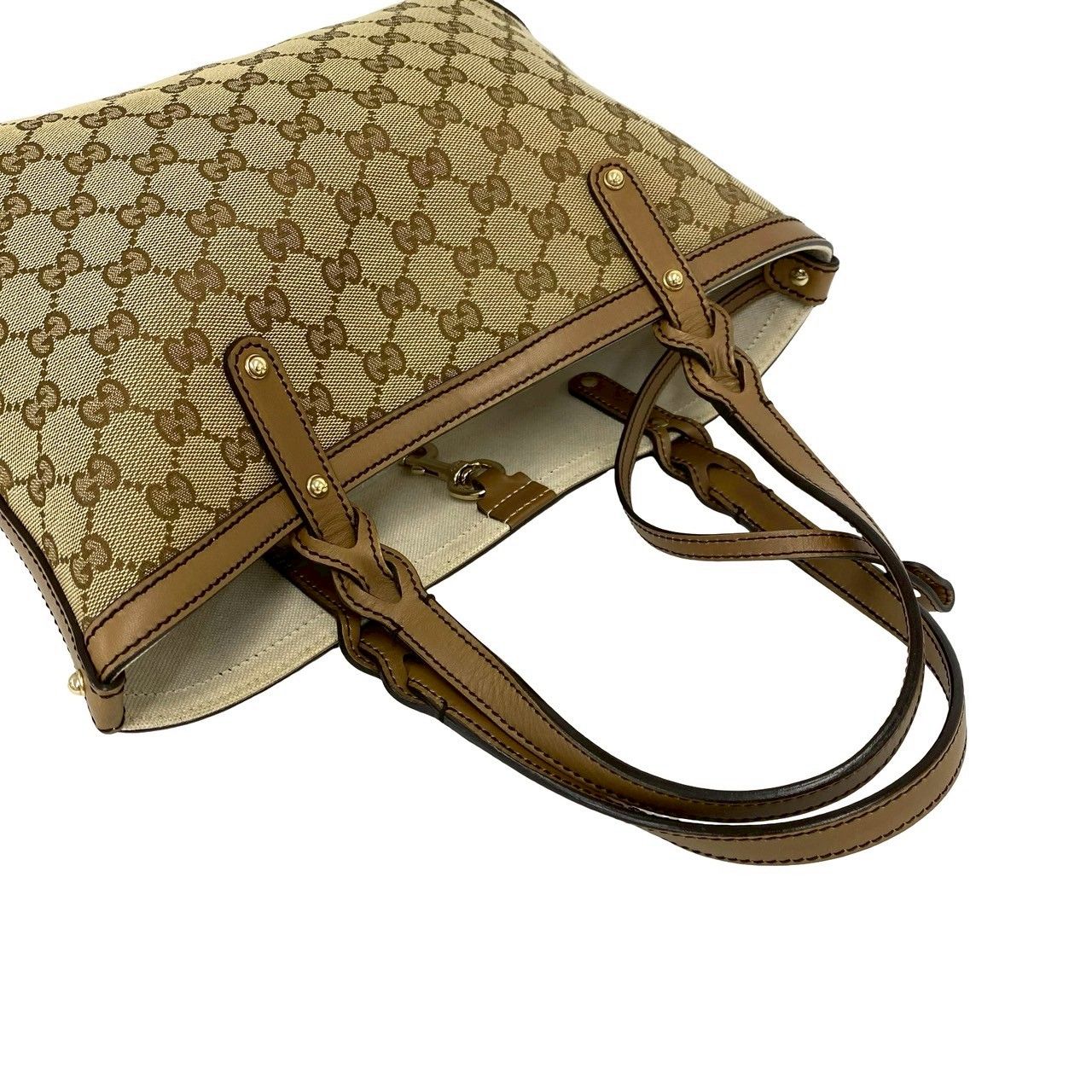 極 美品 ポーチ付 GUCCI グッチ GG キャンバス GG 柄 レザー 本革 