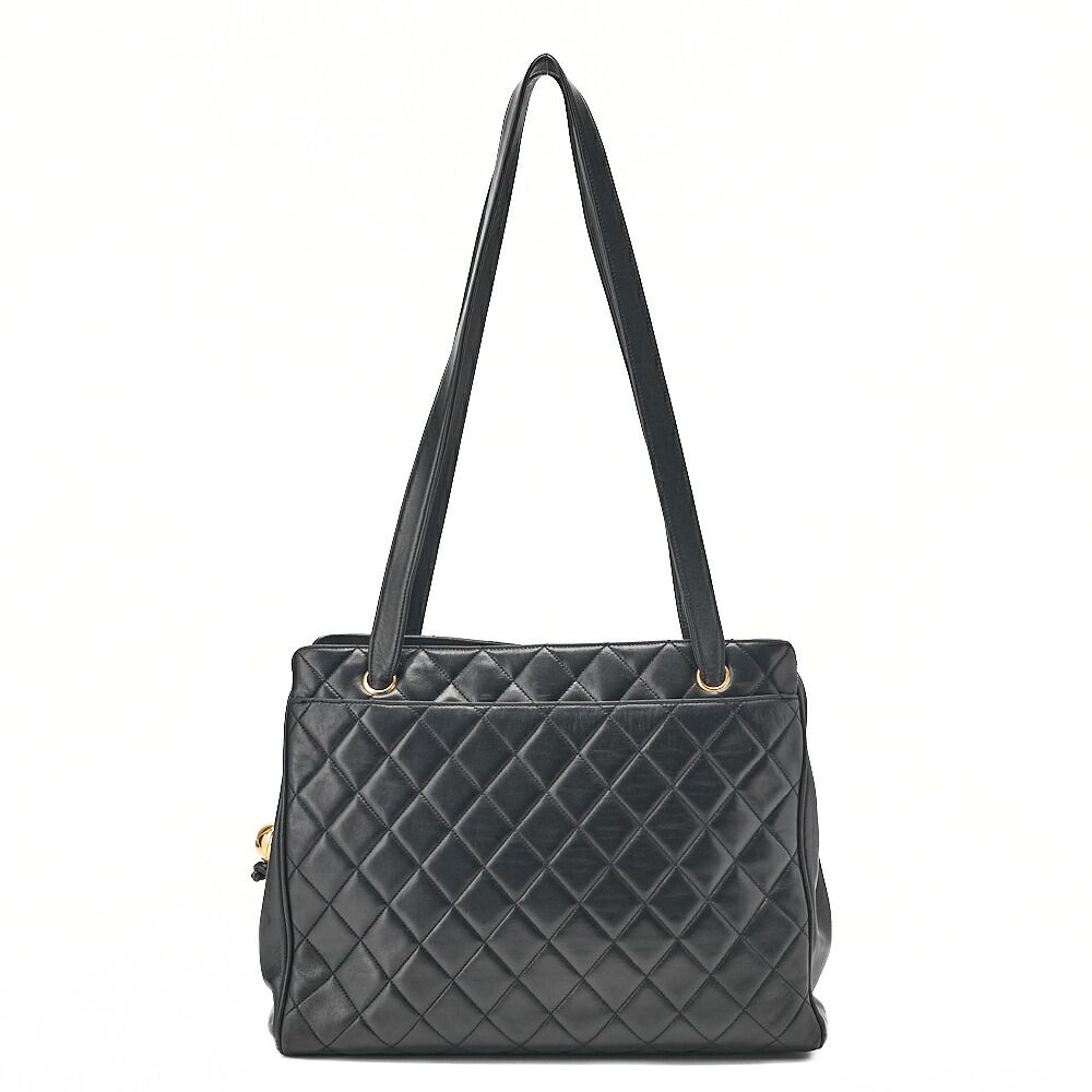 CHANEL シャネル ラムスキン　マトラッセ　ボールチャーム　ショルダー　黒（ゴールド金具）レディースバッグ ブランド【中古】【送料無料】