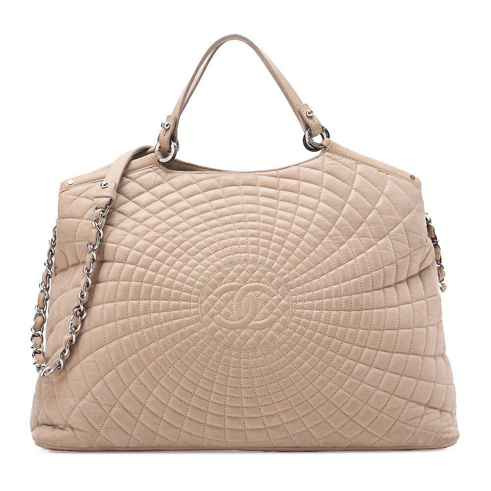 CHANEL シャネル　スパークルレザー　ココマーク　2WAY　チェーンショルダー　ベージュ（シルバー金具） レディース バッグ 【中古】【送料無料】