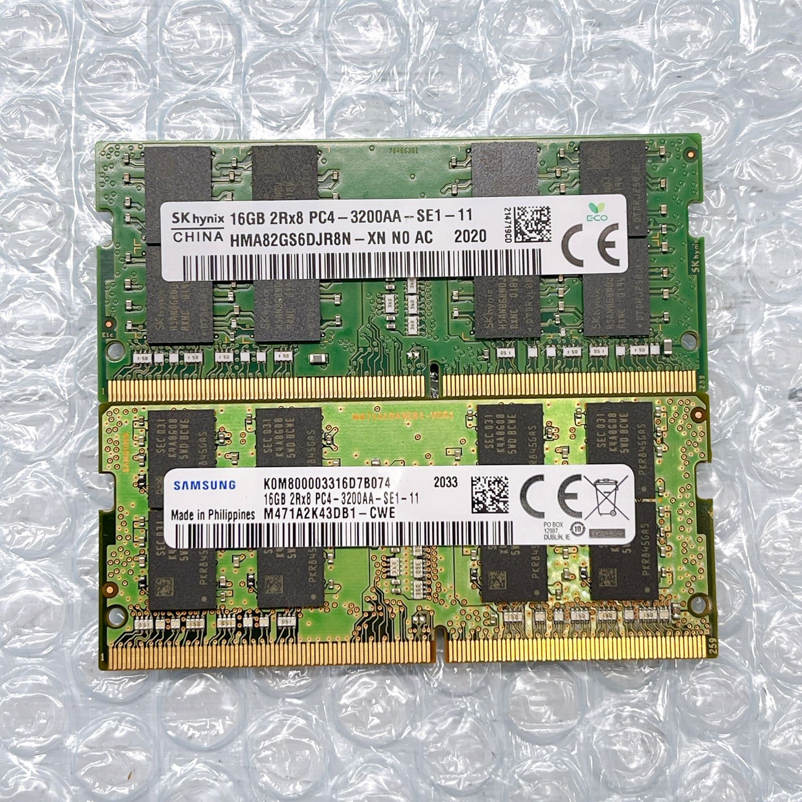 ノートパソコン用メモリ 16GB ×2枚 合計32GB PC4-3200AA 2R×8 DDR4 SK