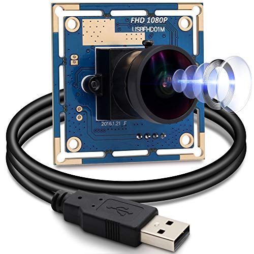 ELP USBカメラモジュール 1080P 170度魚眼レンズ付き OV2710 CMOS USBカメラモジュール 2メガピクセル 高速 100fps 広角 ミニカメラモジュール USB2.0 ロボット、ATM、キオスク、アイトラッキングデバ 0f1845e7