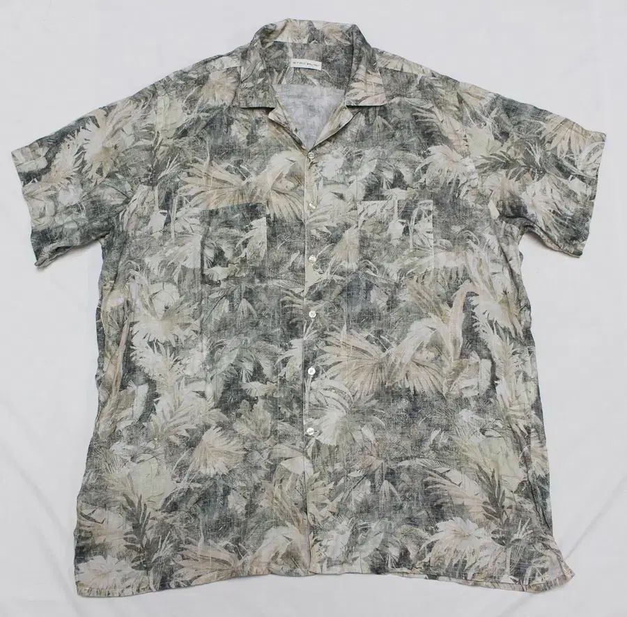 エトロ メンズ 3XL 120 リネン 麻 半袖 シャツ とても良し きれい