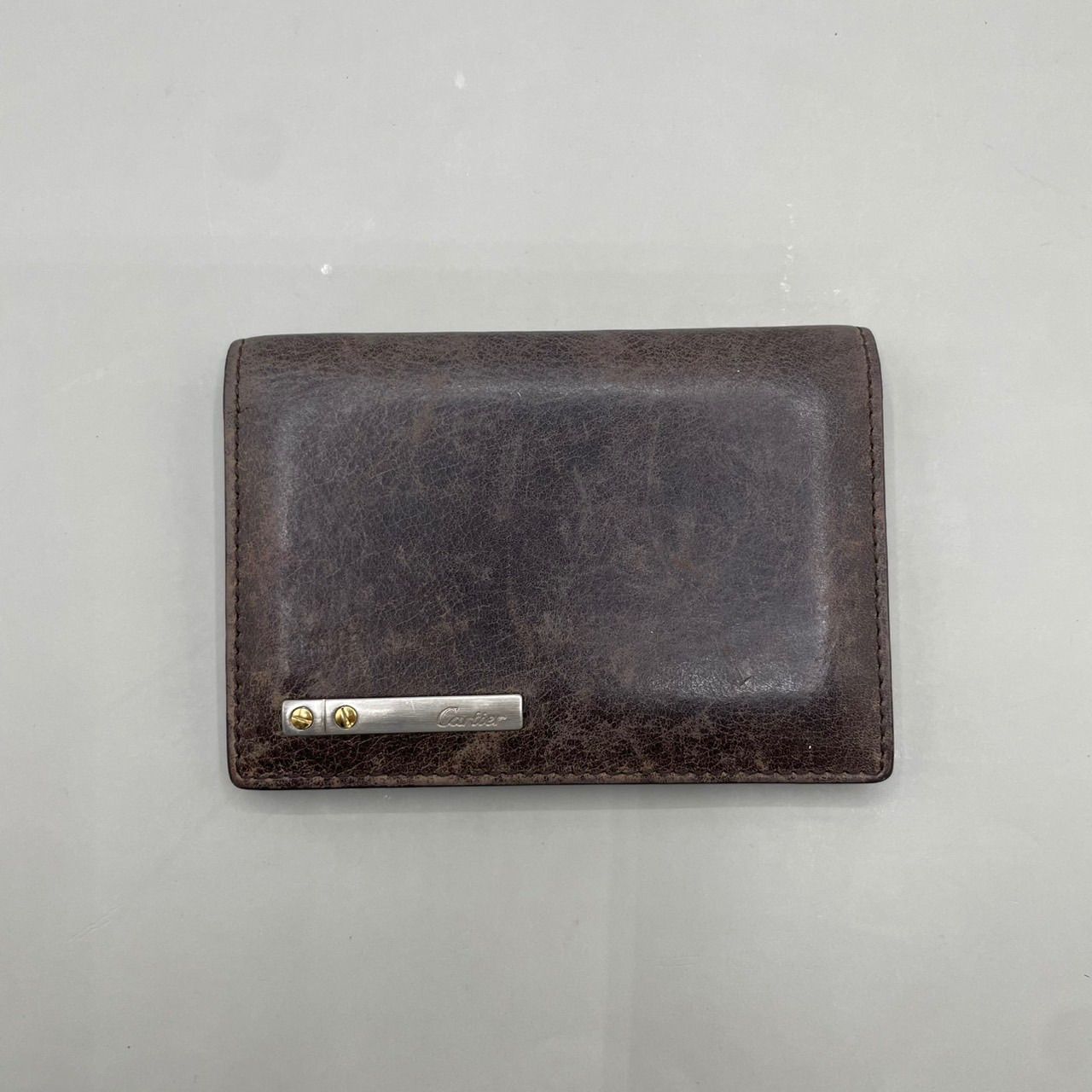 良品 Cartier カルティエ 名刺入れ カードケース サントス シルバー