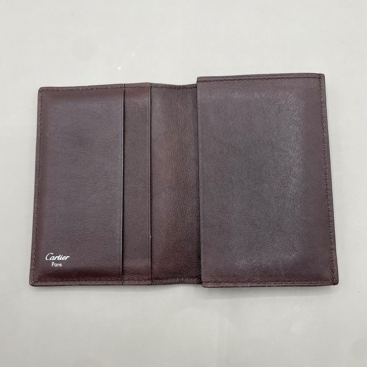 【良品】カルティエ　カードケース　名刺入れ　レザー　シルバー金具　黒 良品 Cartier カルティエ 名刺入れ カードケース サントス シルバー
