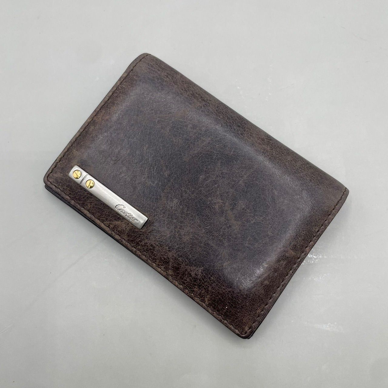 良品 Cartier カルティエ 名刺入れ カードケース サントス シルバー