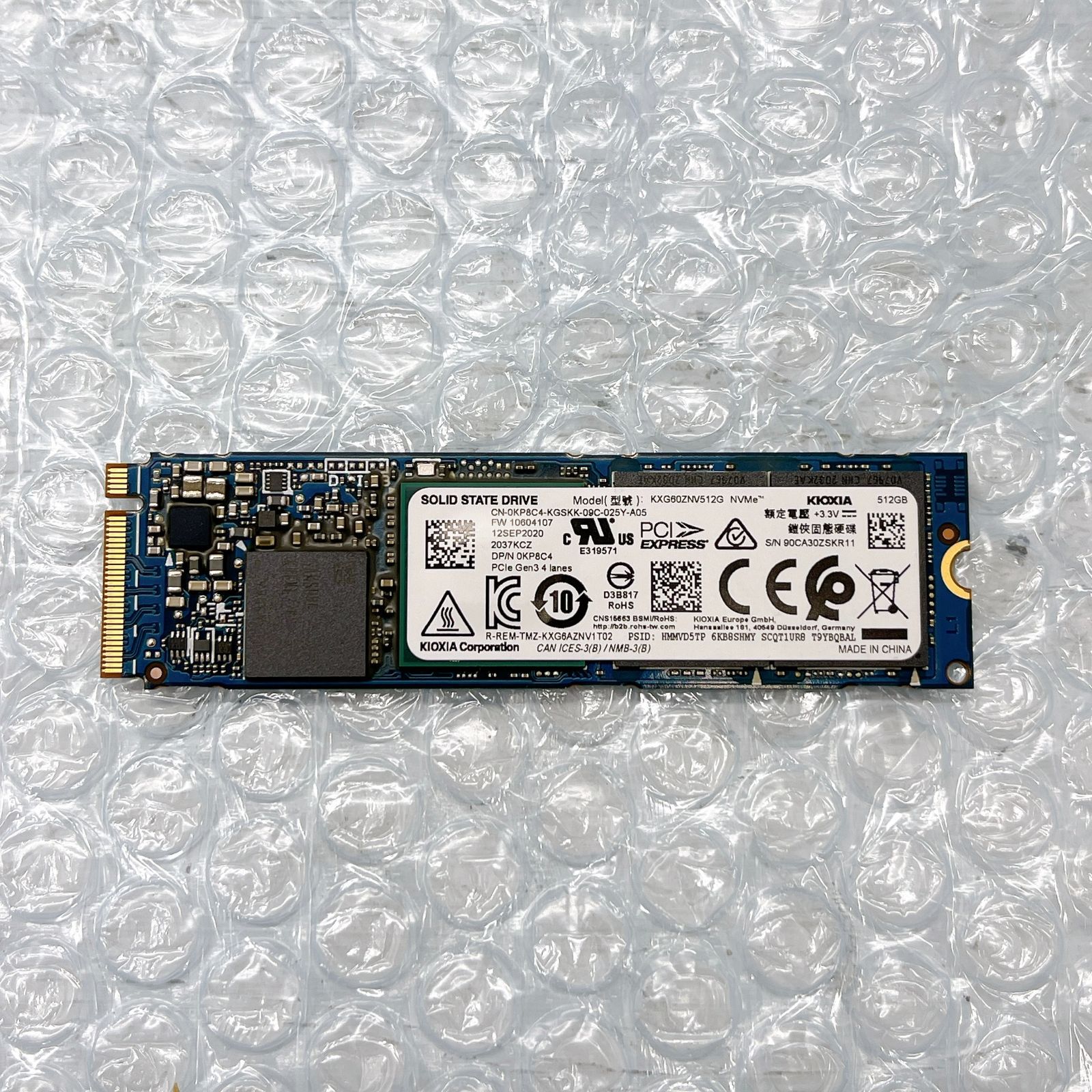 KIOXIA KXG60ZNV512G M.2 2280 PCIe SSD 512GB 中古品 「正常」判定 使用時間12120時間 B2479