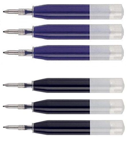 Pen Savings 6 - イオンゲルインクリフィル [バルク包装] クロスロードスター バイス ペナチア ジェリシャス マトリックスペン対応 ブラック3本 ブルー3本 滑らかなフローインク