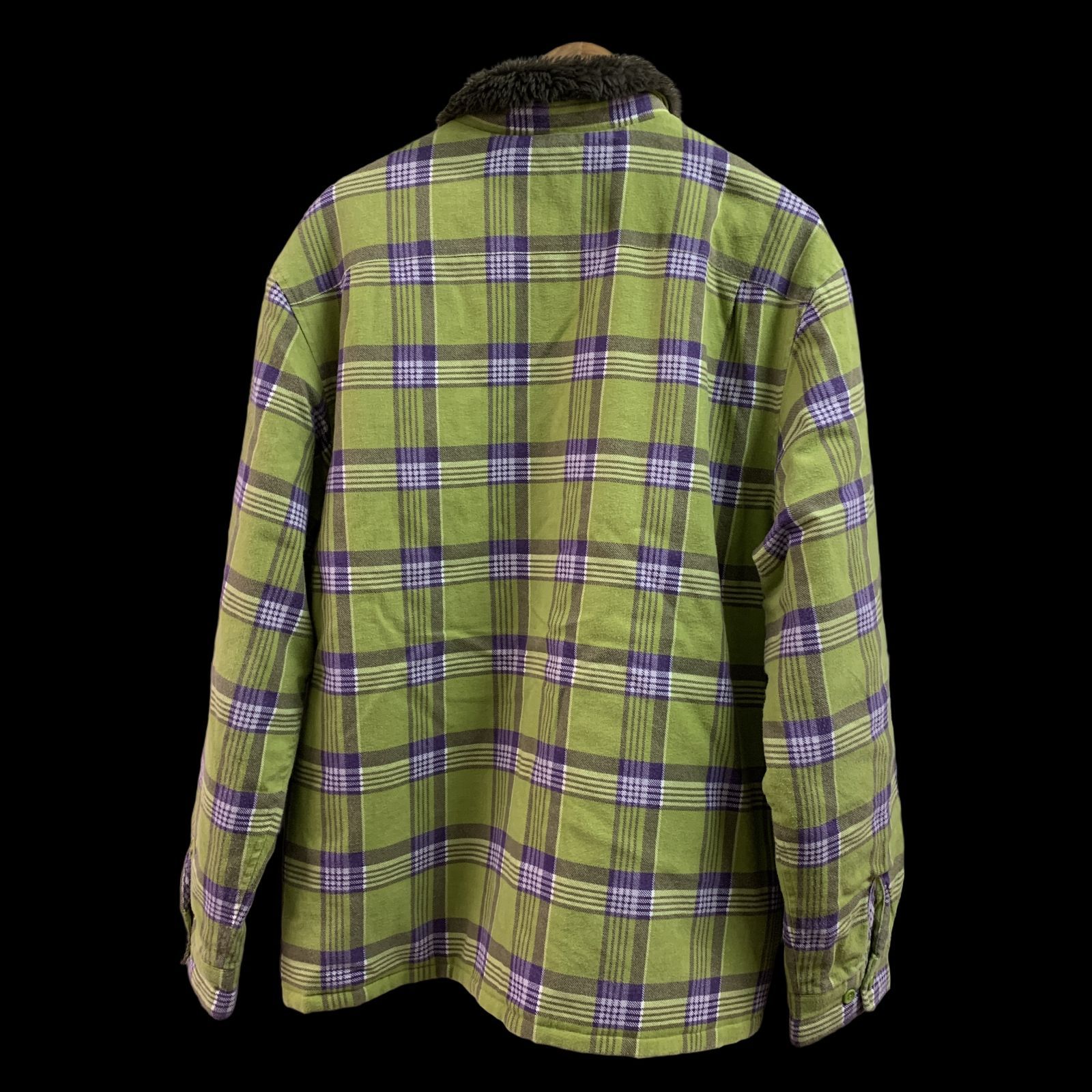 むつ75-051158][併売] Supreme Faux Fur Collar Flannel Shirt[中古 