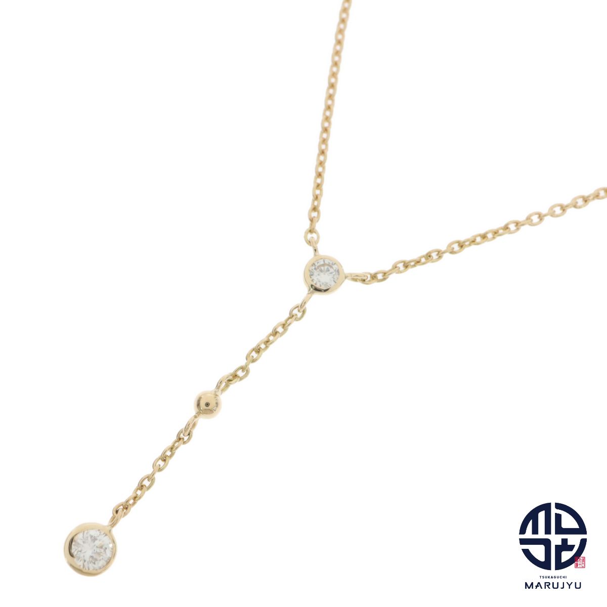 VENDOME AOYAMA ヴァンドーム青山 K18YG 18金イエローゴールド Y字 ダイヤ0.11ct ネックレス ジュエリー アクセサリー ブランド