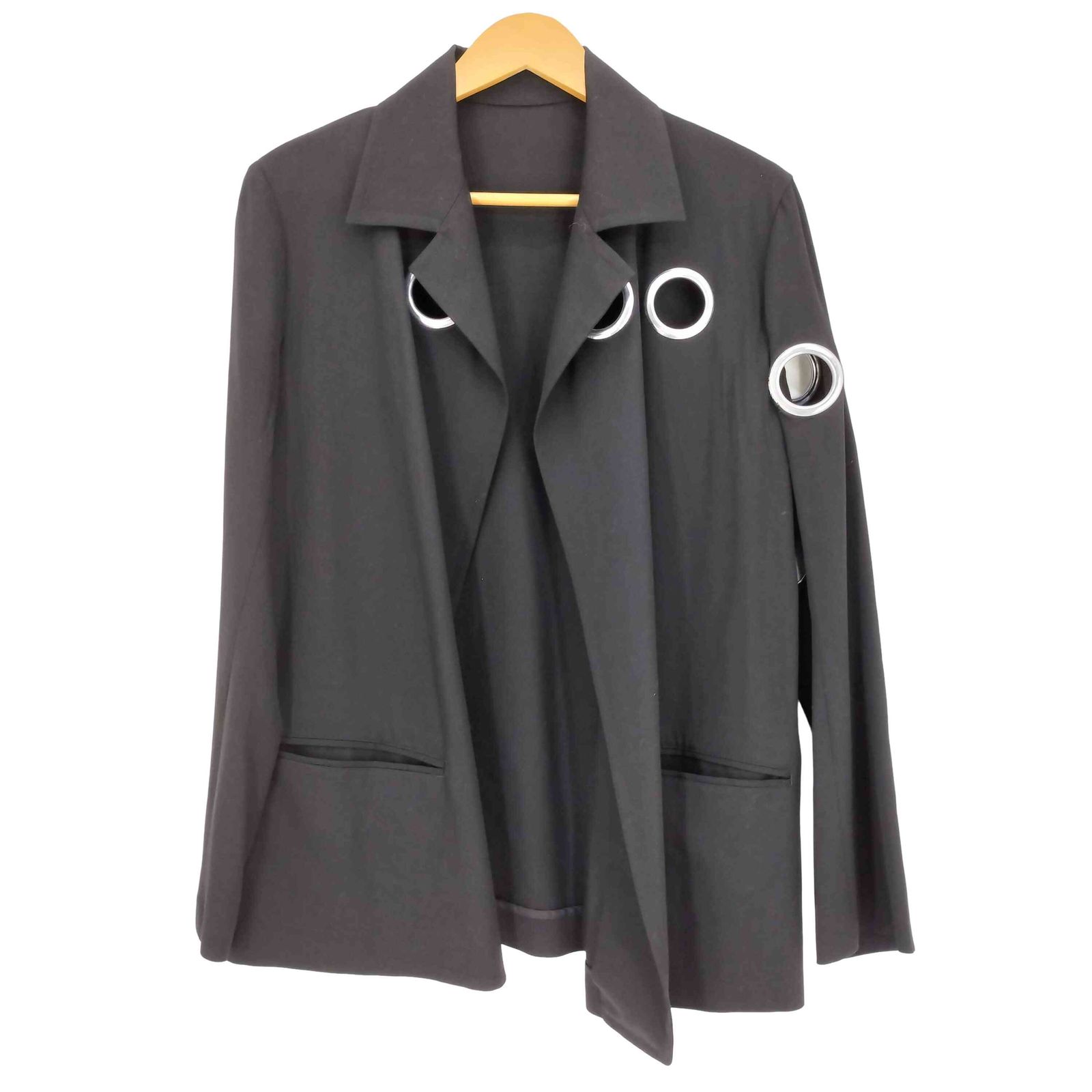 ヨウジヤマモト Yohji Yamamoto 09aw 100番 ハトメデザイン ウールギャバジン ボタンレス ジャケット メンズ JPN：1