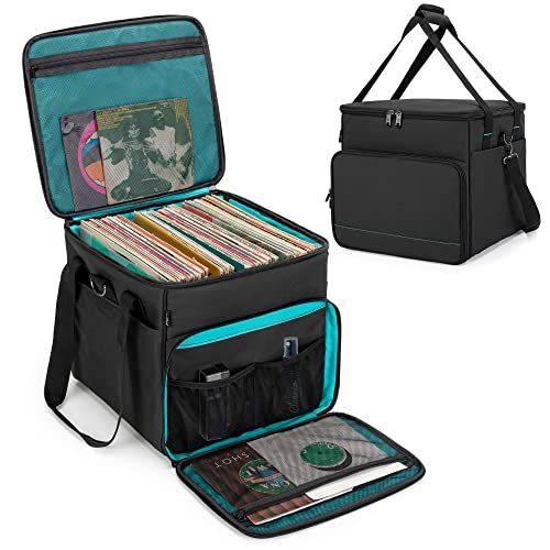 LoDrid レコードバッグ 最大60枚 レコードケース lp用 レコード 収納 ケース 仕切り板付きas