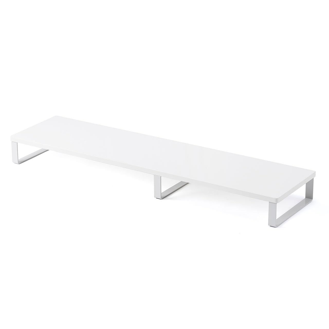 サンワダイレクト モニター台 パソコン台 幅100×奥行25×高さ9.5cm 木製 耐荷重10kg ホワイト 100-MR195Was