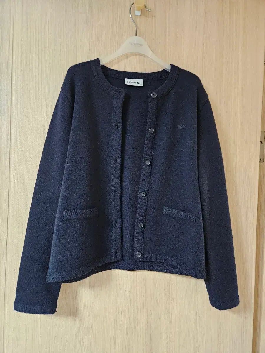 ラコステ ウール 100% ファー カーディガン ジャケット