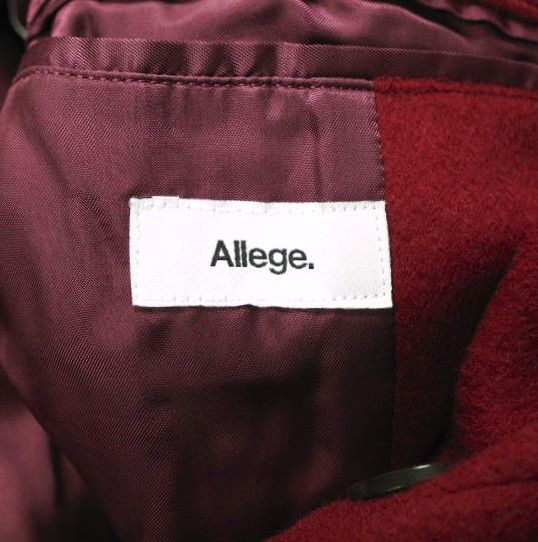 ALLEGE アレッジ 17AW 日本製 メルトンチェスターコート AF17W-CO01 2 ワインレッド ダブル アウター g26255