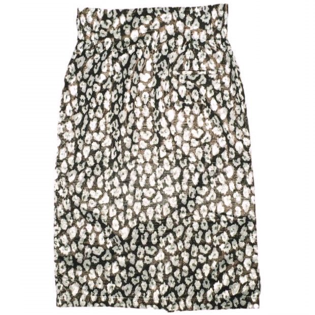 PHEENY フィーニー 日本製 Leopard Jacquared Font Zip Skirt