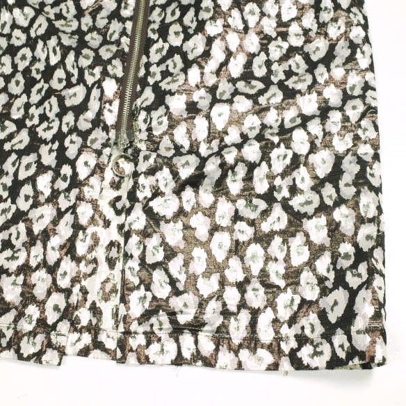 PHEENY フィーニー 日本製 Leopard Jacquared Font Zip Skirt