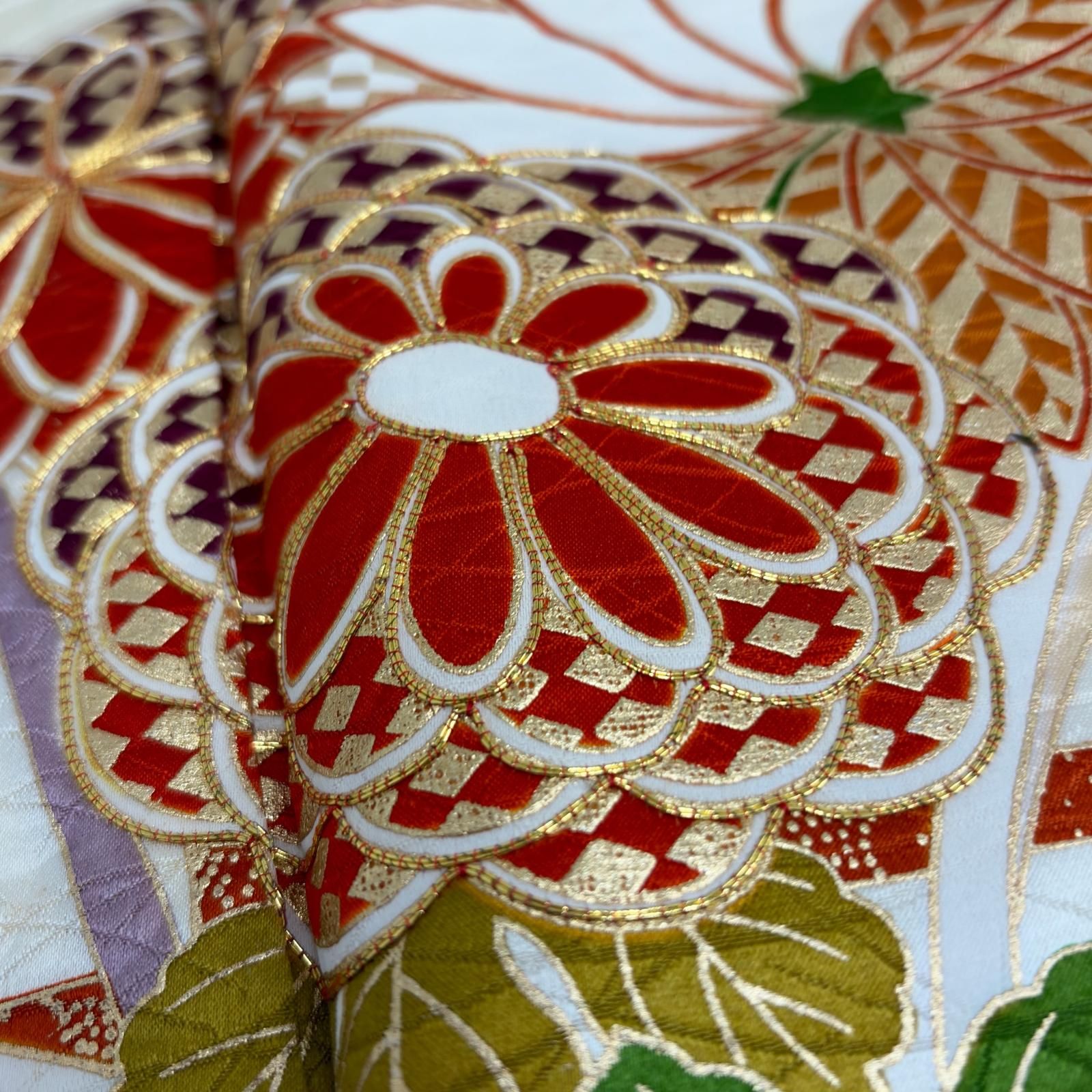 付下げ 金駒刺繍 金彩 上品な染め 紋無し 正絹 着物 MK-4099 - メルカリ