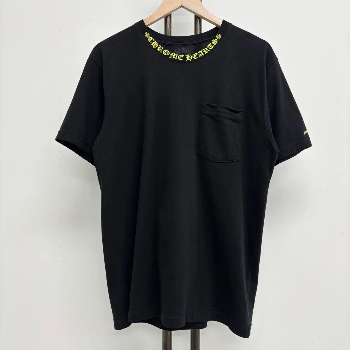 L CHROME HEARTS クロムハーツ ネック スクリプト 半袖Tシャツ