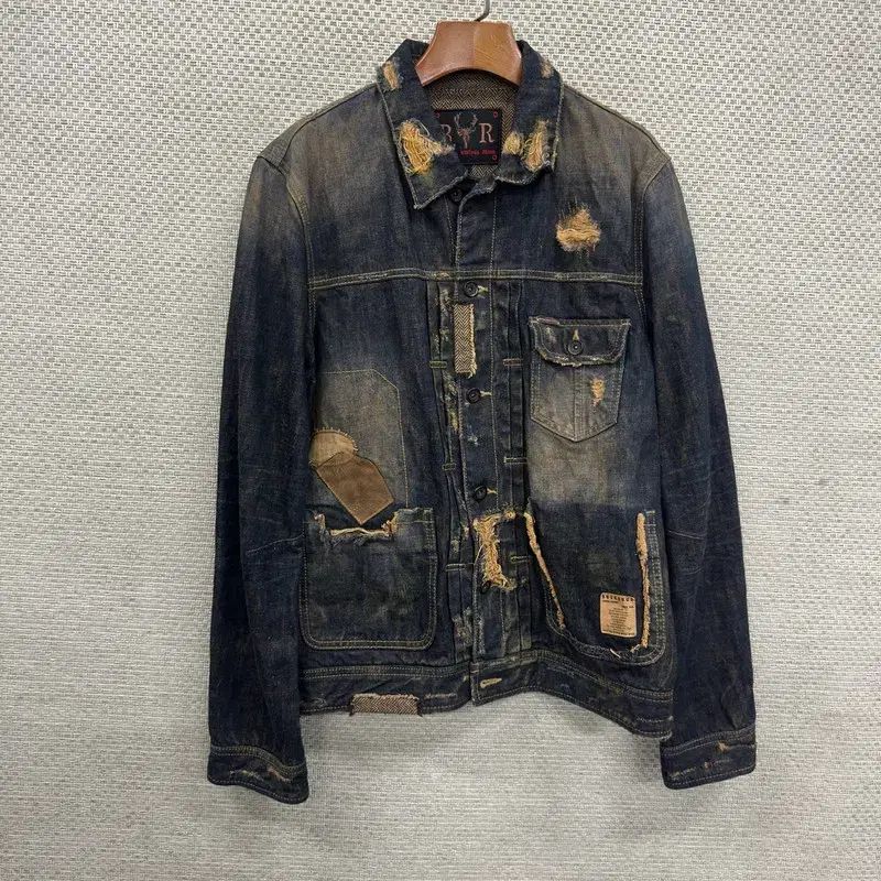 バックルーダメージデニムジャケット L D01912