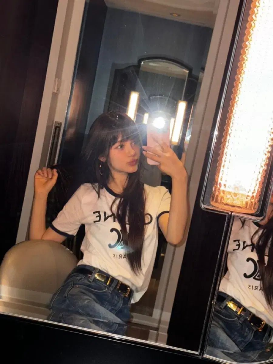 新品)輸入衣類 Celine セリーヌ NewJeans（ニュージーンズ・ニュジ） 白 Tシャツ