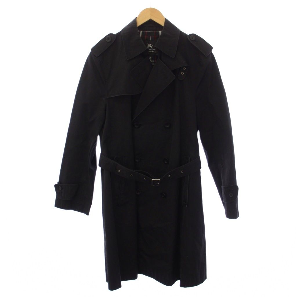 バーバリーブラックレーベル BURBERRY BLACK LABEL トレンチコート ロング ベルト 裏地チェック柄 L 黒 BMA18-309-09 /BM