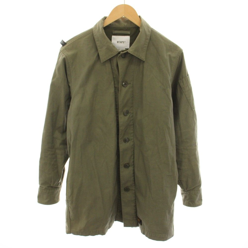 ダブルタップス WTAPS バッズロングジャケットコニーサテン BUDS LONG JACKET CONY SATIN ミリタリーシャツジャケット アウター 01 カーキ 172WVDT-JKM02 /YT