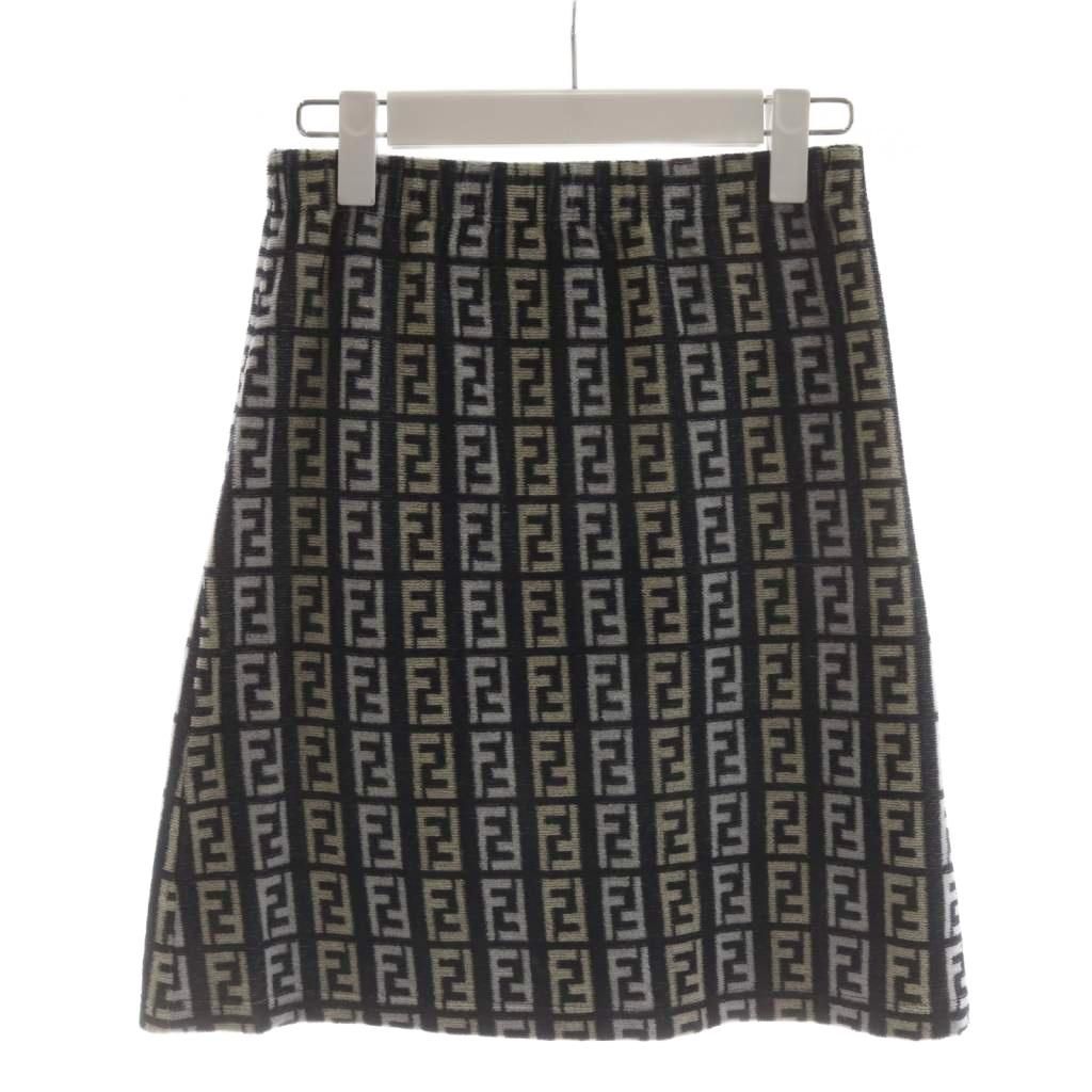 フェンディ FENDI ズッカ柄 台形スカート ひざ丈 44 紺 ネイビー /AN88 24,408円