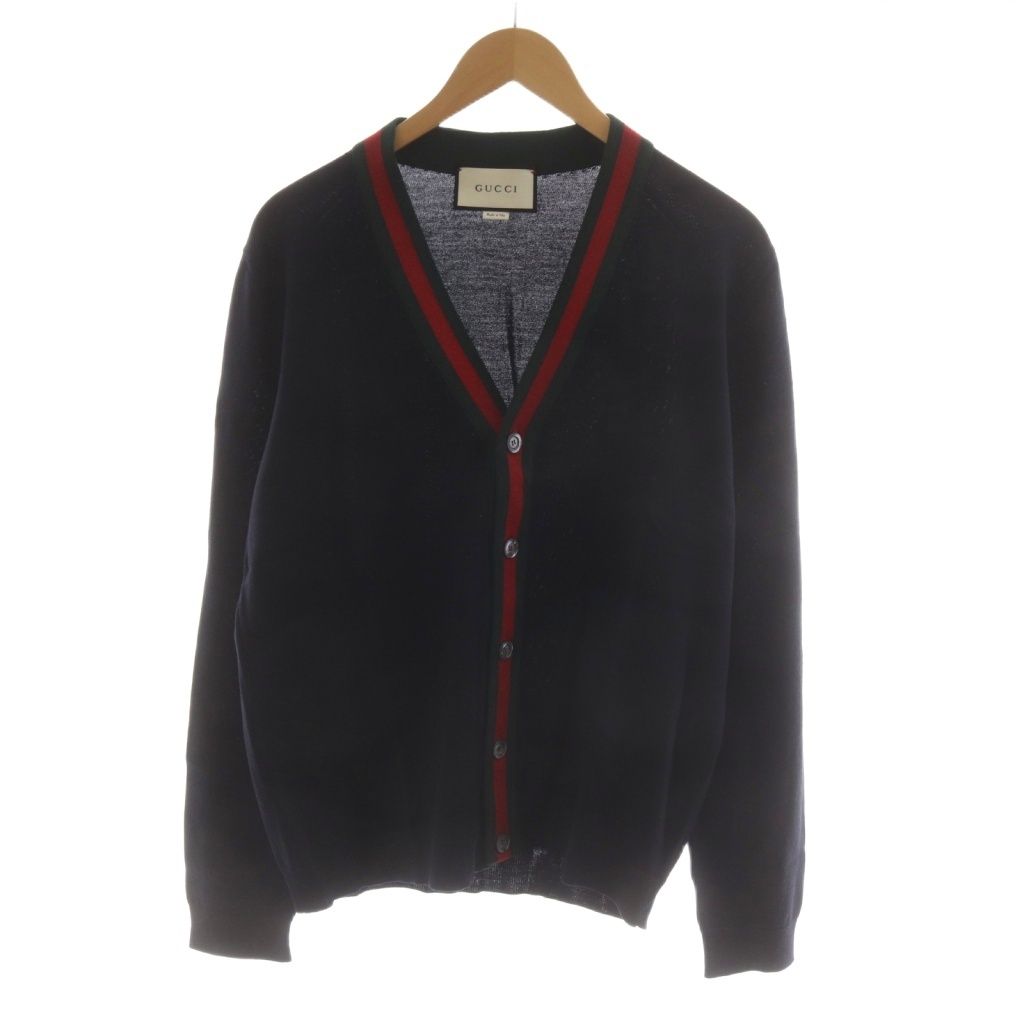 グッチ GUCCI シェリーライン カーディガン ウール XL 紺 ネイビー 408146 /AN86